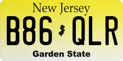 NJ license plate B86QLR