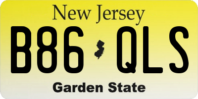 NJ license plate B86QLS