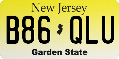 NJ license plate B86QLU