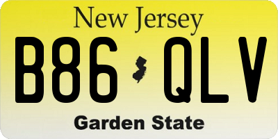 NJ license plate B86QLV