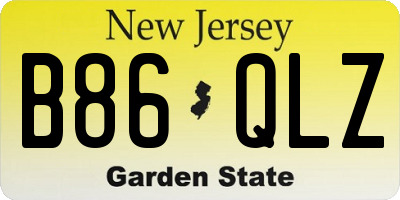 NJ license plate B86QLZ