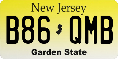 NJ license plate B86QMB