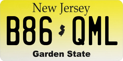 NJ license plate B86QML