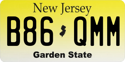 NJ license plate B86QMM