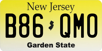 NJ license plate B86QMO
