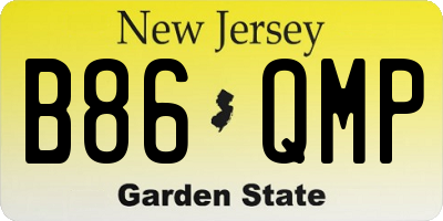 NJ license plate B86QMP