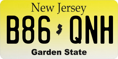 NJ license plate B86QNH