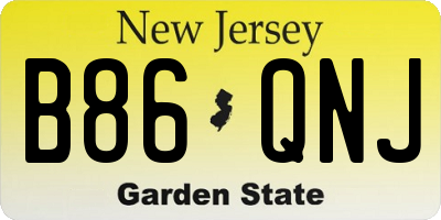 NJ license plate B86QNJ