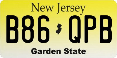 NJ license plate B86QPB