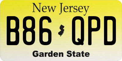 NJ license plate B86QPD