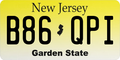 NJ license plate B86QPI