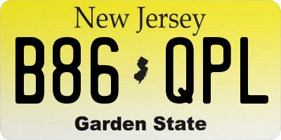 NJ license plate B86QPL