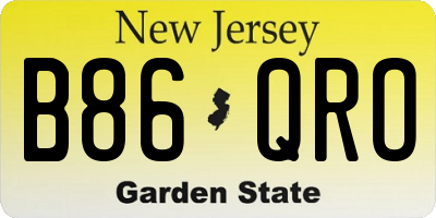 NJ license plate B86QRO