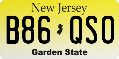 NJ license plate B86QSO