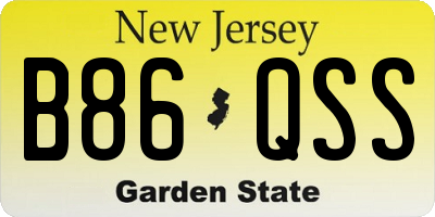 NJ license plate B86QSS