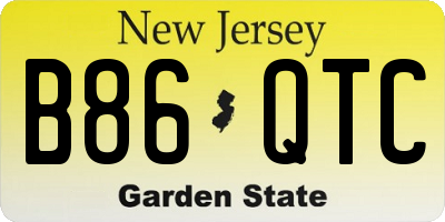 NJ license plate B86QTC