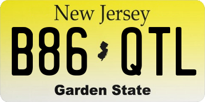 NJ license plate B86QTL