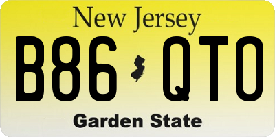 NJ license plate B86QTO