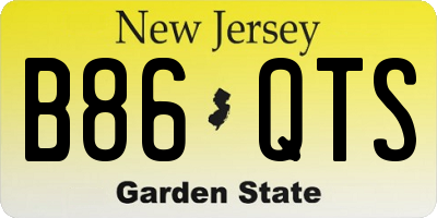 NJ license plate B86QTS