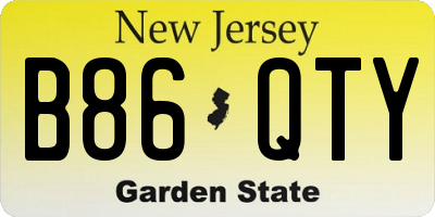 NJ license plate B86QTY