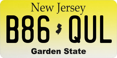 NJ license plate B86QUL