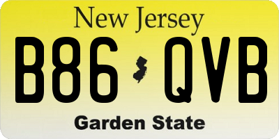 NJ license plate B86QVB