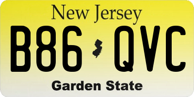 NJ license plate B86QVC