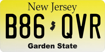 NJ license plate B86QVR