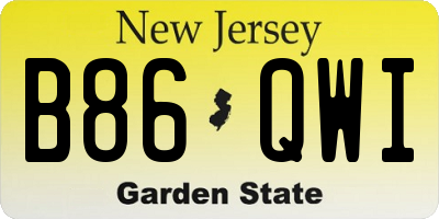 NJ license plate B86QWI