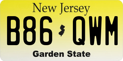 NJ license plate B86QWM