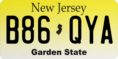 NJ license plate B86QYA