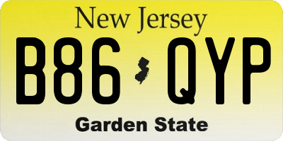 NJ license plate B86QYP