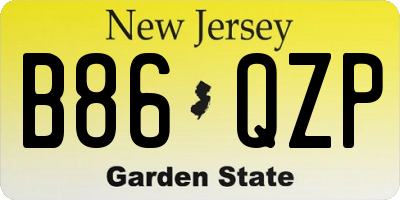 NJ license plate B86QZP
