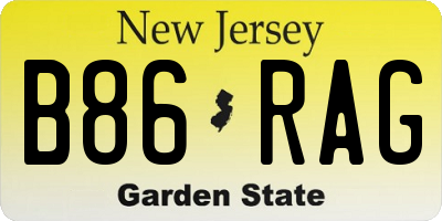 NJ license plate B86RAG