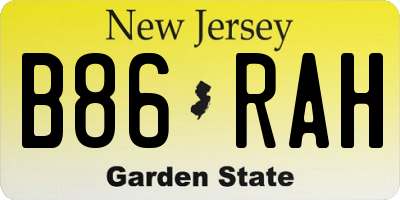 NJ license plate B86RAH