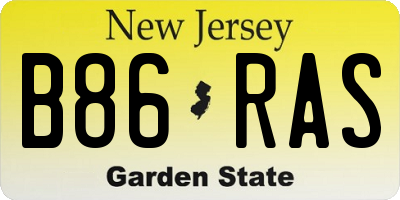 NJ license plate B86RAS