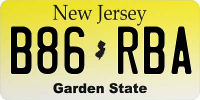 NJ license plate B86RBA