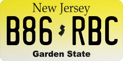 NJ license plate B86RBC