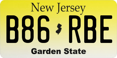 NJ license plate B86RBE