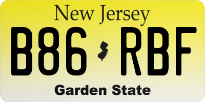 NJ license plate B86RBF