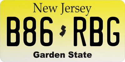 NJ license plate B86RBG