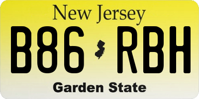 NJ license plate B86RBH