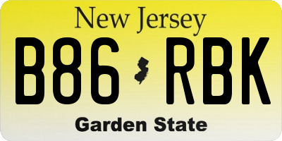 NJ license plate B86RBK