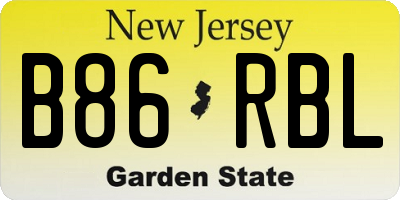 NJ license plate B86RBL