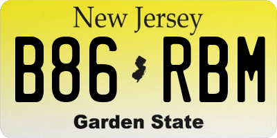 NJ license plate B86RBM