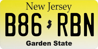 NJ license plate B86RBN