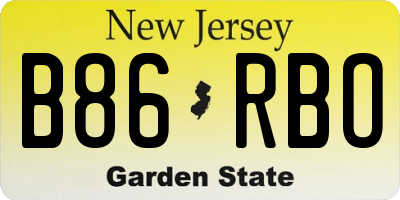 NJ license plate B86RBO