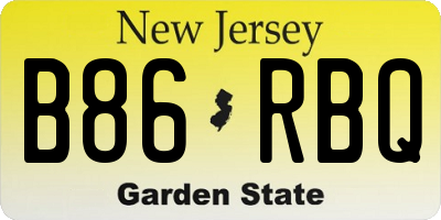 NJ license plate B86RBQ