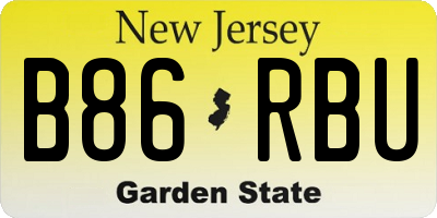 NJ license plate B86RBU