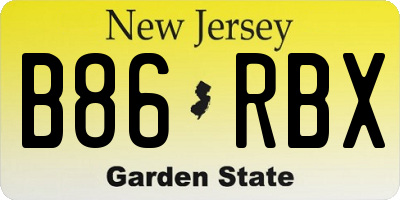 NJ license plate B86RBX